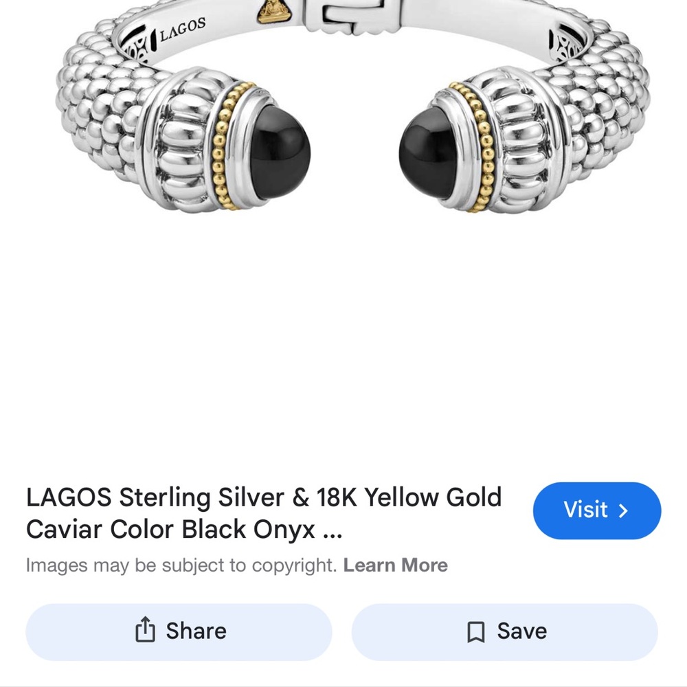LAGOS Silver and Gold Bracelet with Black Onyx